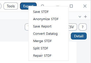 DLOG Export-Menüstruktur