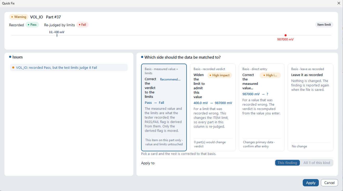 DLOG Quick Fix Dialog